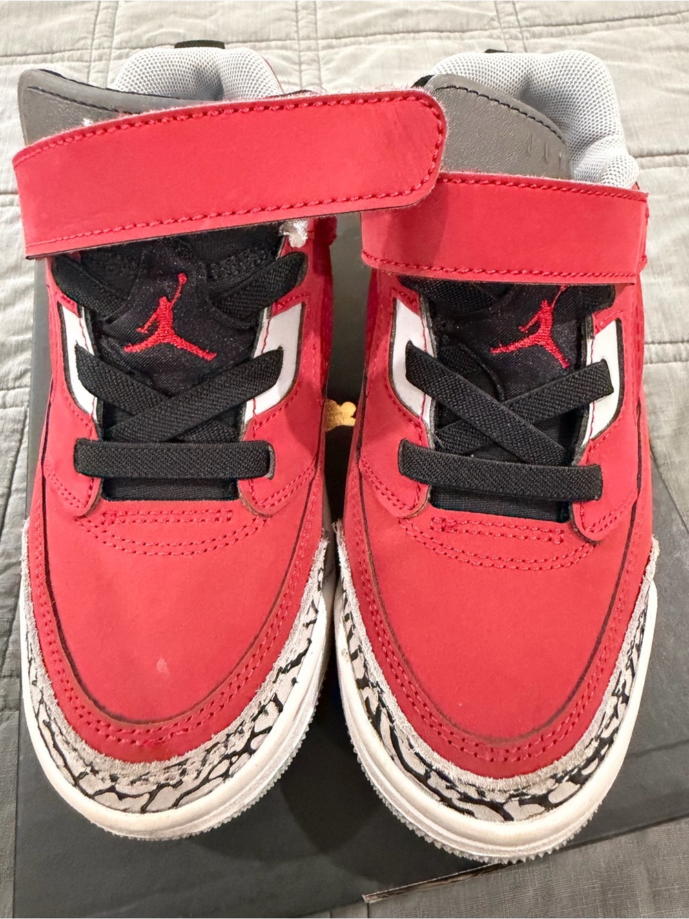 Jordan Kids' Red and Black Sneakers with Elephant Print
